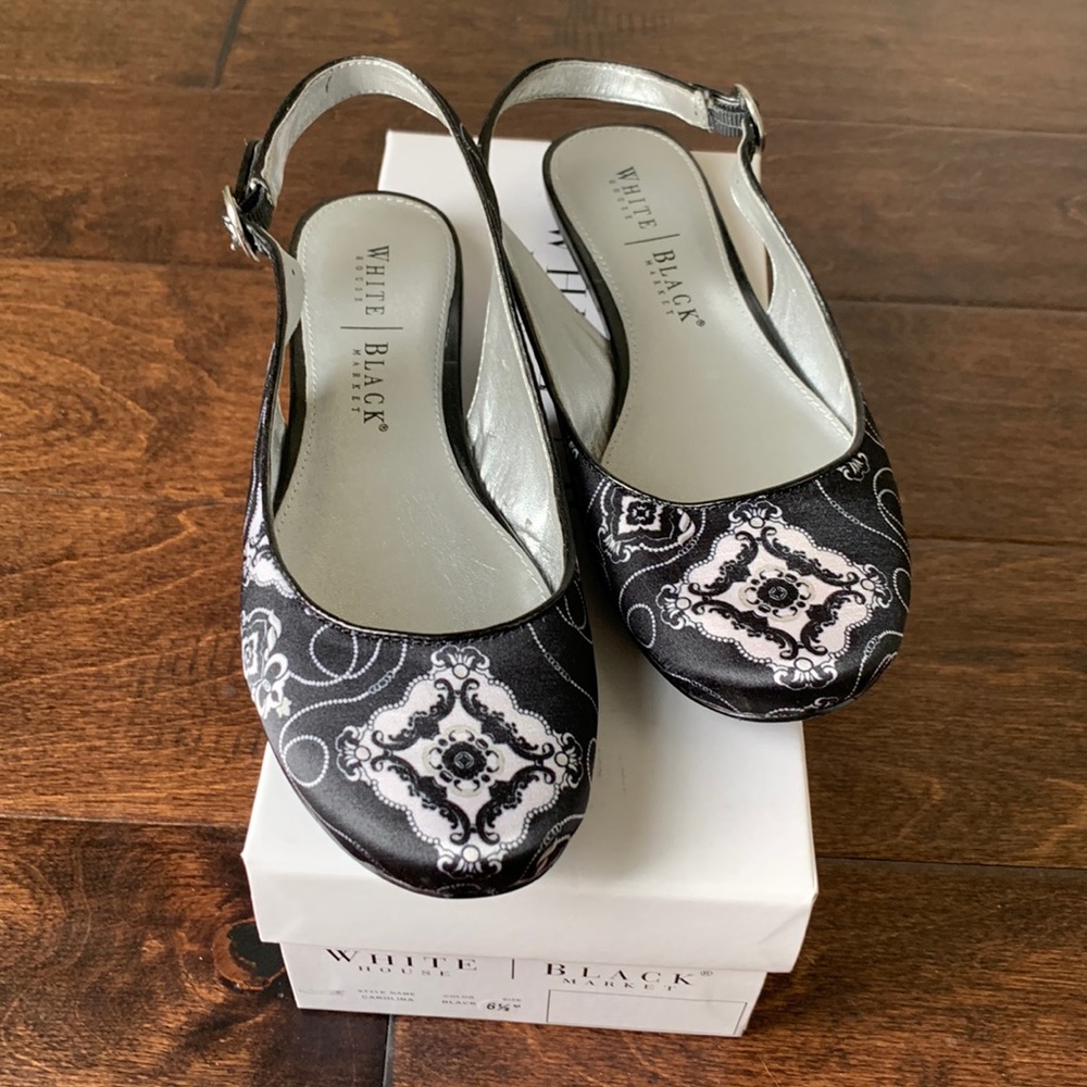 WHITE HOUSE | BLACK MARKET Slingback Print Flats Size 6.5